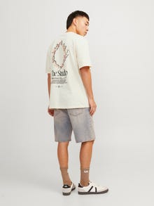 Jack & Jones T-shirt Estampar Decote Redondo -Buttercream - 12256289