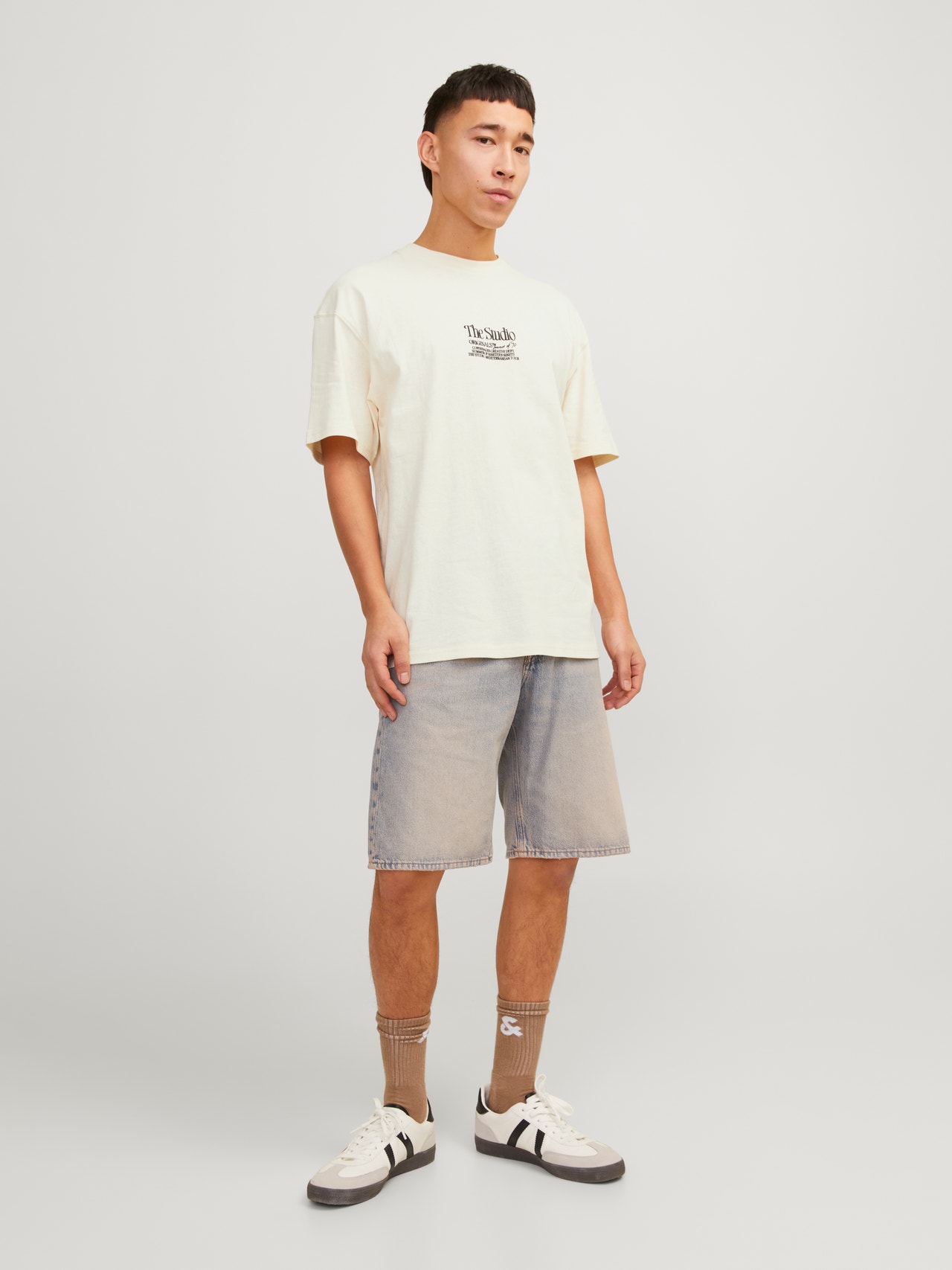 Jack & Jones Potištěný Kruhový výstřih Tričko -Buttercream - 12256289