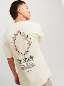 Jack & Jones Printed Crew neck T-shirt -Buttercream - 12256289