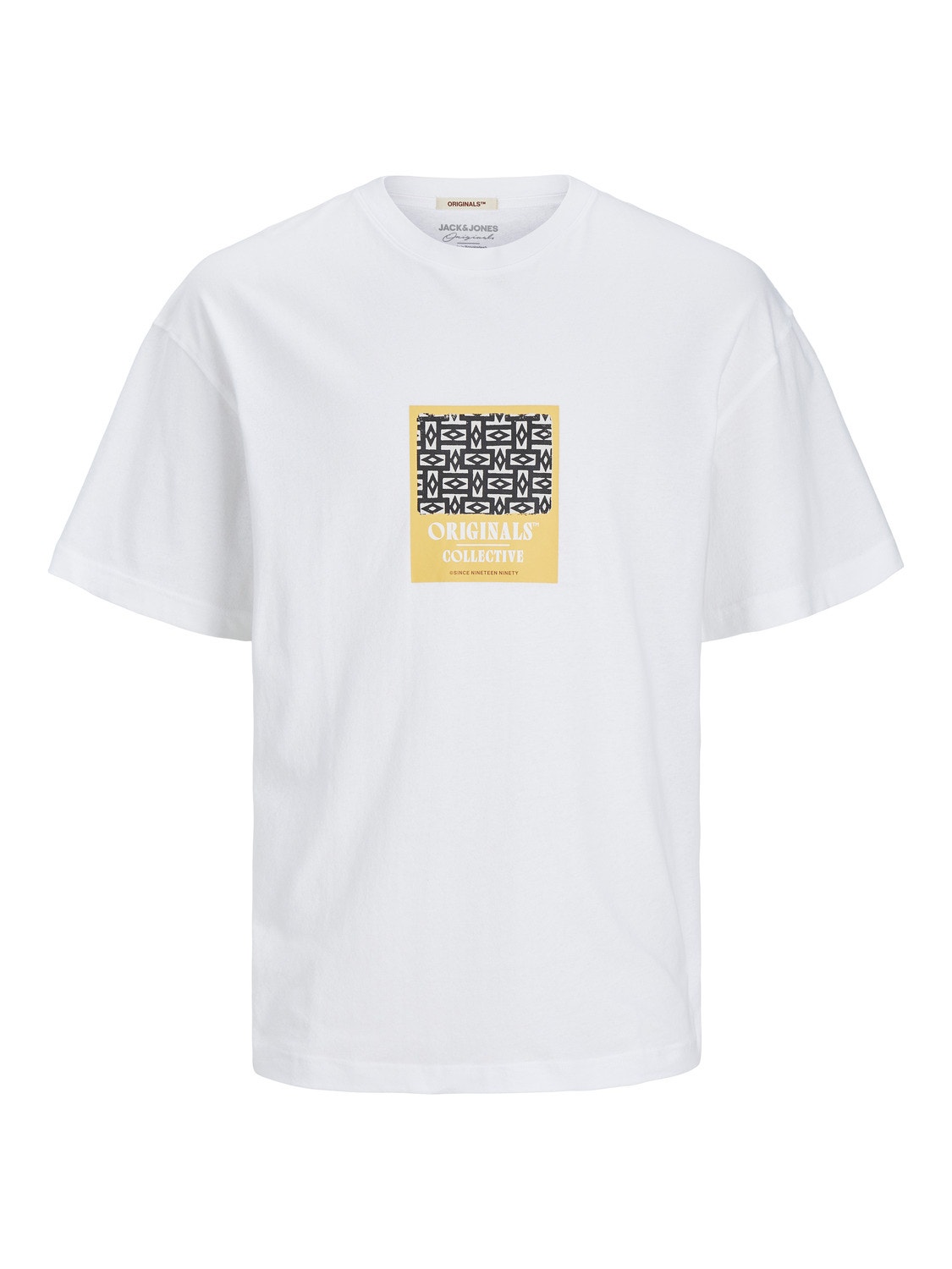Jack & Jones Painettu Pyöreä pääntie T-paita -Bright White - 12256328