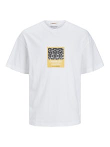 Jack & Jones Printed Crew neck T-shirt -Bright White - 12256328