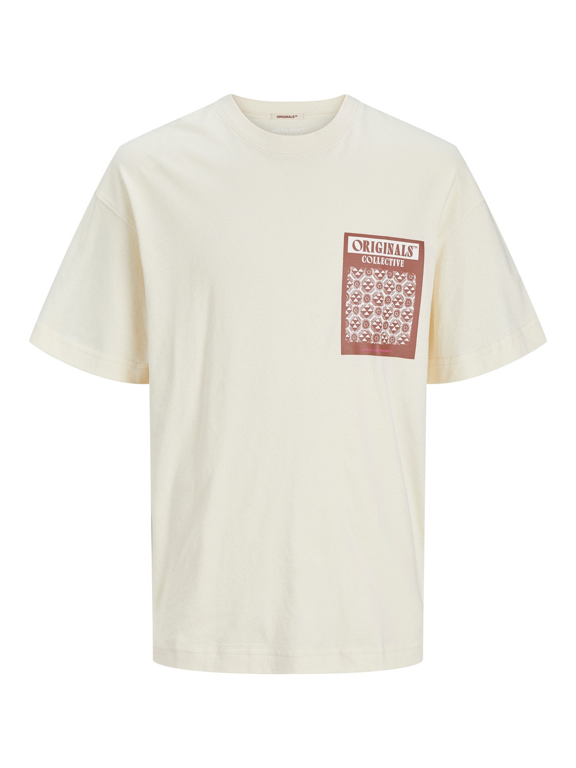 Jack & Jones Gedrukt Ronde hals T-shirt -Buttercream - 12256328