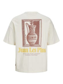Jack & Jones Painettu Pyöreä pääntie T-paita -Buttercream - 12256330