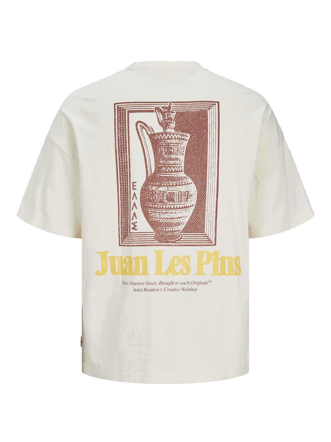 Jack & Jones Trykk O-hals T-skjorte -Buttercream - 12256330