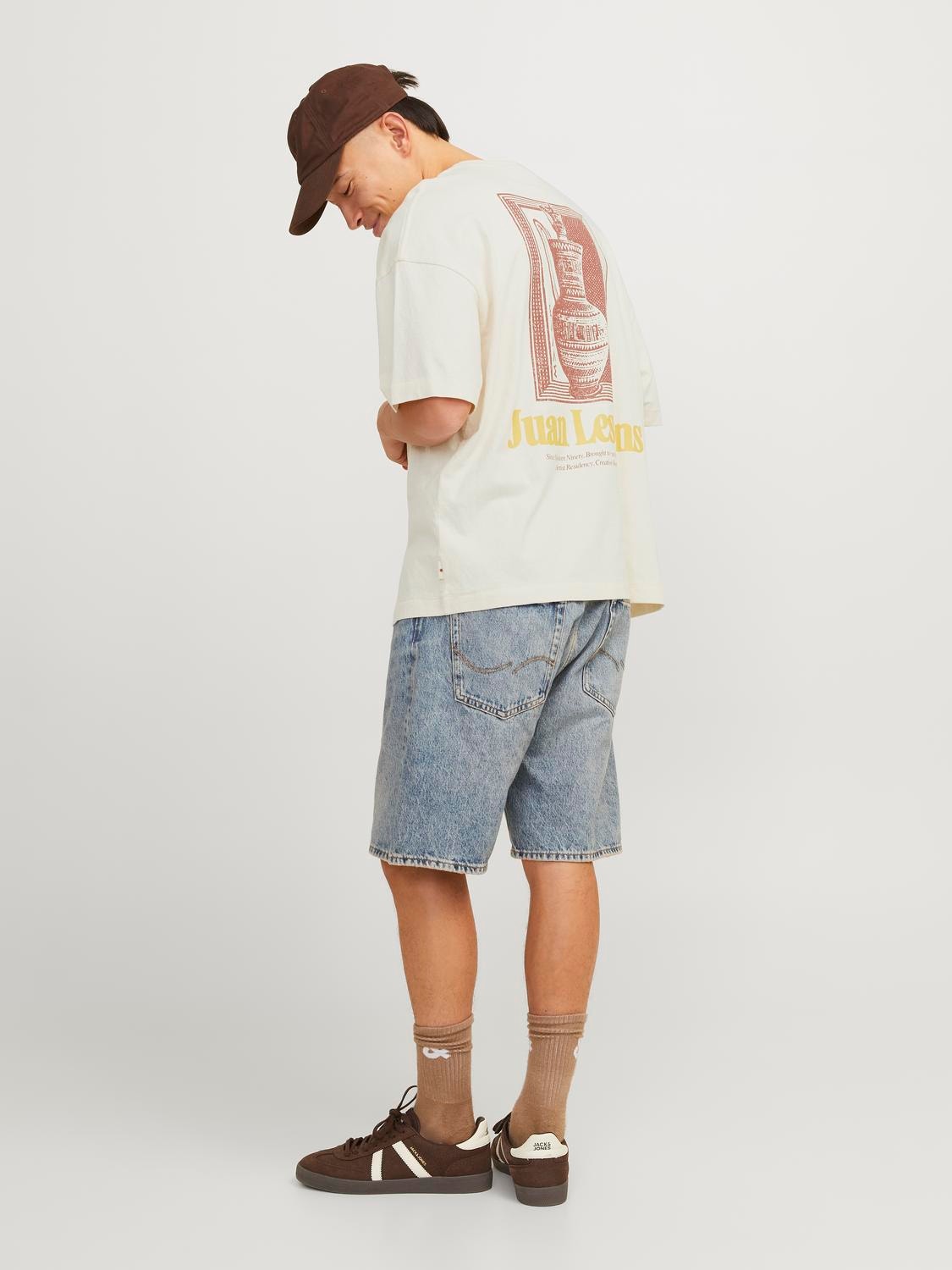 Jack & Jones Potištěný Kruhový výstřih Tričko -Buttercream - 12256330