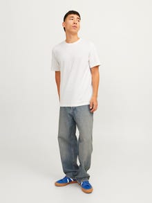 Jack & Jones Bez vzoru Kruhový výstřih Tričko -Buttercream - 12256339