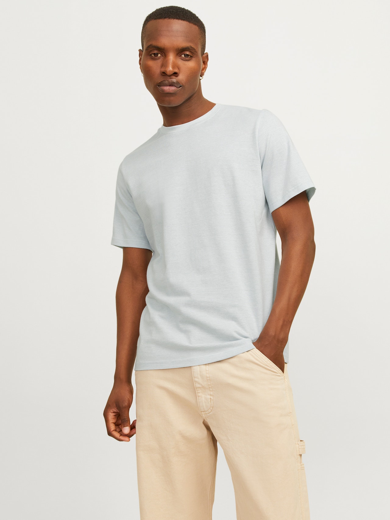 Jack & Jones Plain Crew neck T-shirt -Gray Mist - 12256339