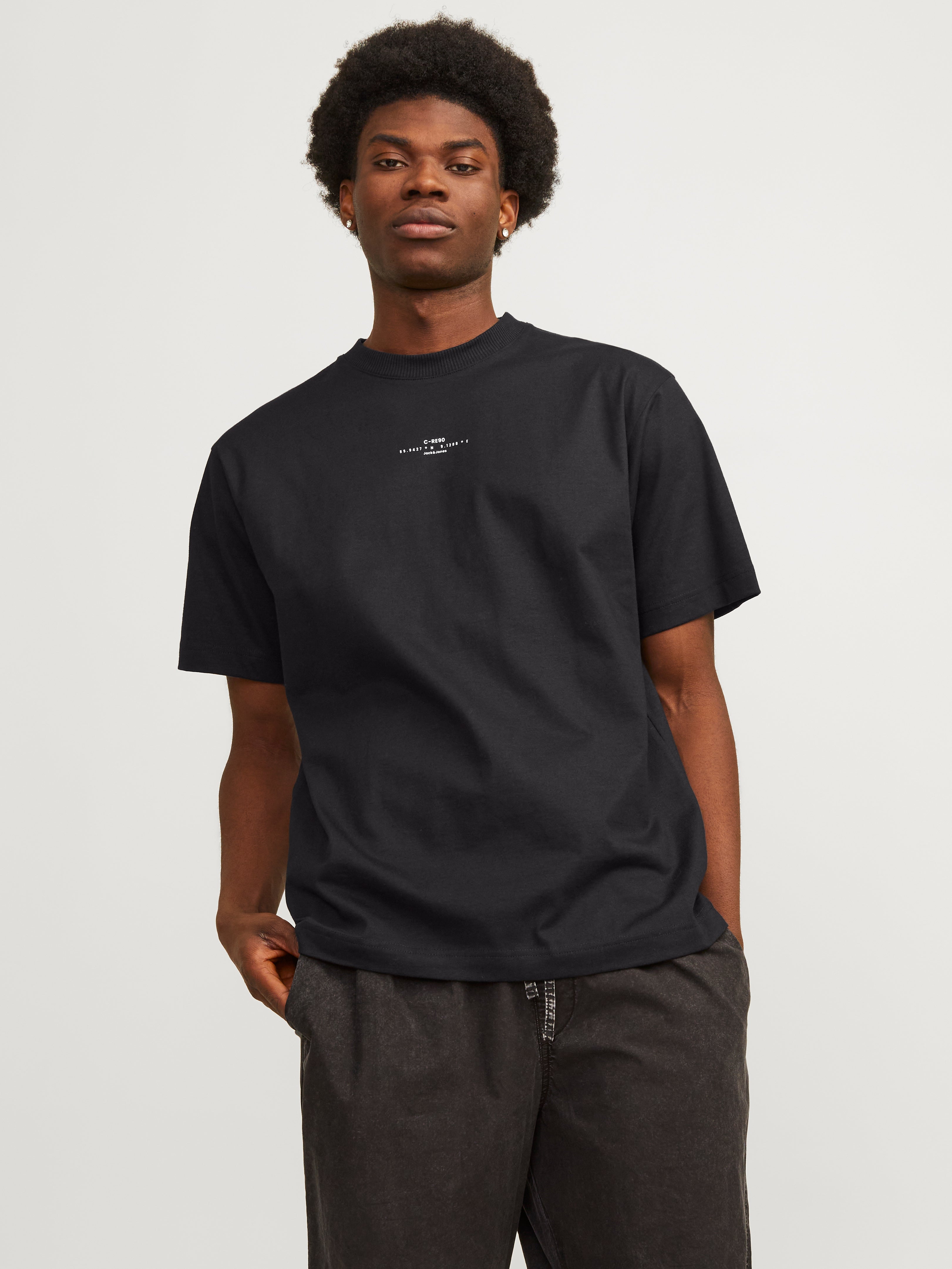 Gedruckt Rundhals T-shirt | Schwarz | Jack & Jones®