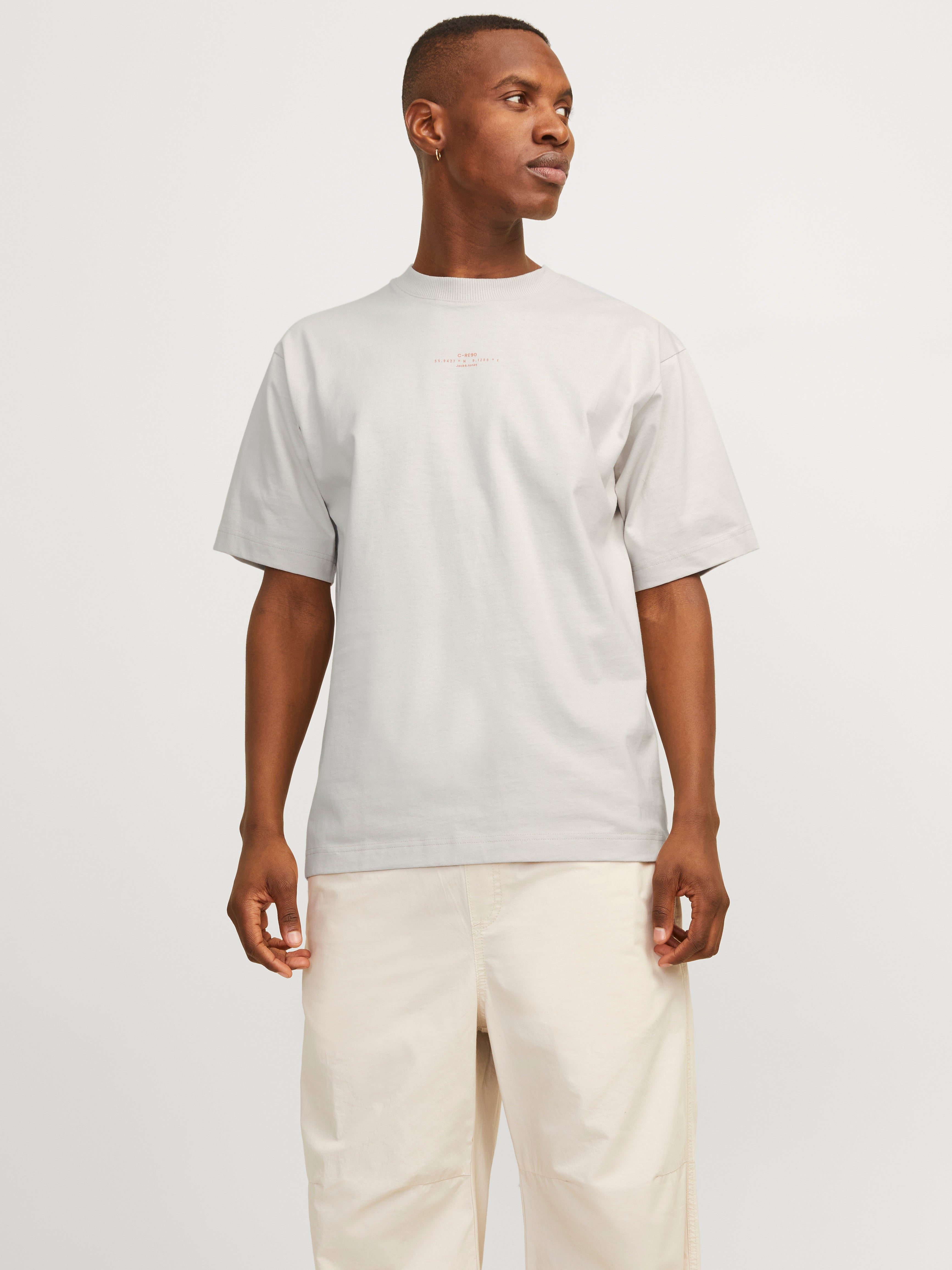 Gedruckt Rundhals T-shirt | Hellgrau | Jack & Jones® 