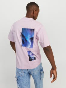 Jack & Jones Nyomott mintás Környak Trikó -Winsome Orchid - 12256364