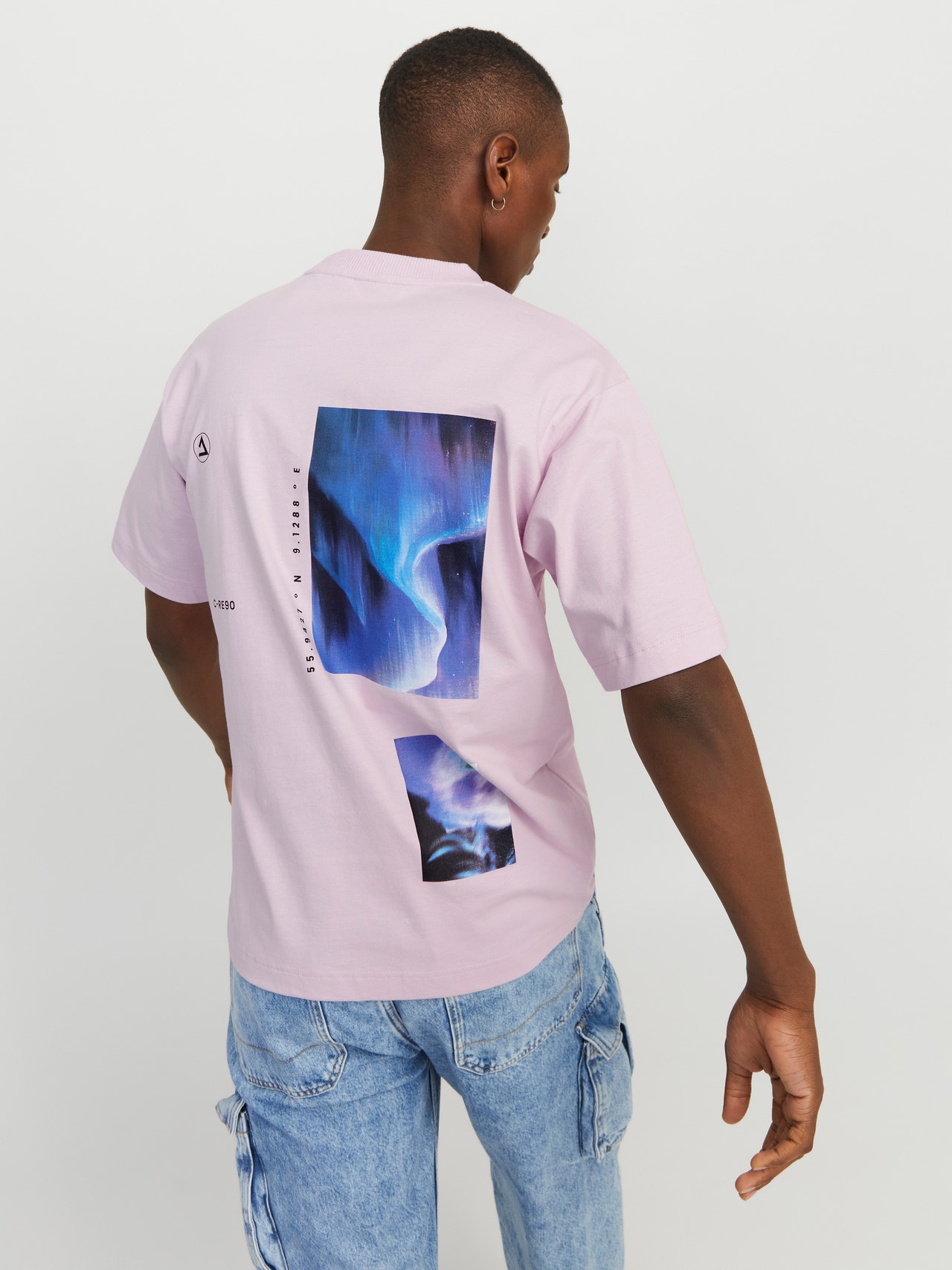 Jack & Jones Printed Crew neck T-shirt -Winsome Orchid - 12256364