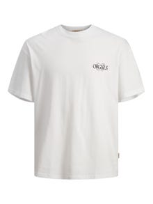 Jack & Jones Printet Crew neck T-shirt -Bright White - 12256385