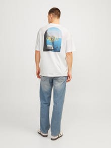 Jack & Jones Printet Crew neck T-shirt -Bright White - 12256385