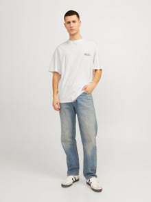 Jack & Jones Potištěný Kruhový výstřih Tričko -Bright White - 12256385