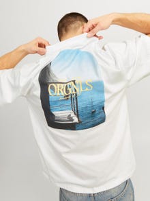 Jack & Jones Nyomott mintás Környak Trikó -Bright White - 12256385