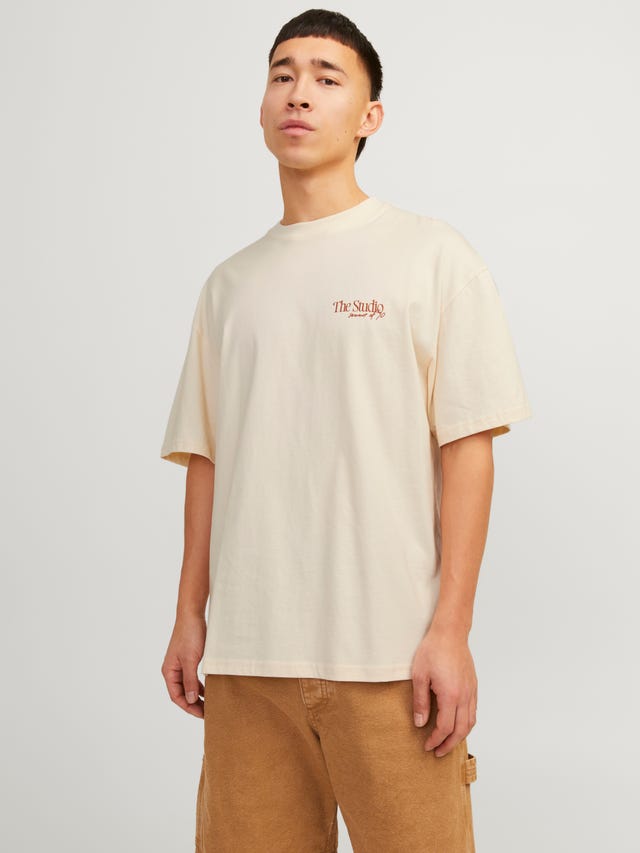 Jack & Jones oversized originals T-shirt with back print in blue Jack & Jones oversized originals T-shirt with back print in blue