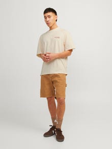 Jack & Jones Trükitud Ümmargune kaelus T-särk -Buttercream - 12256385