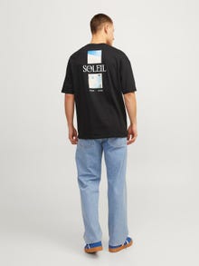 Jack & Jones Nyomott mintás Környak Trikó -Black - 12256385