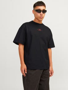 Jack & Jones Printed Crew neck T-shirt -Black - 12256398