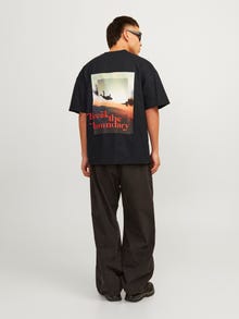 Jack & Jones T-shirt Estampar Decote Redondo -Black - 12256398