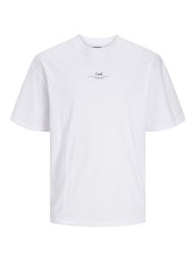 Jack & Jones Painettu Pyöreä pääntie T-paita -White - 12256398