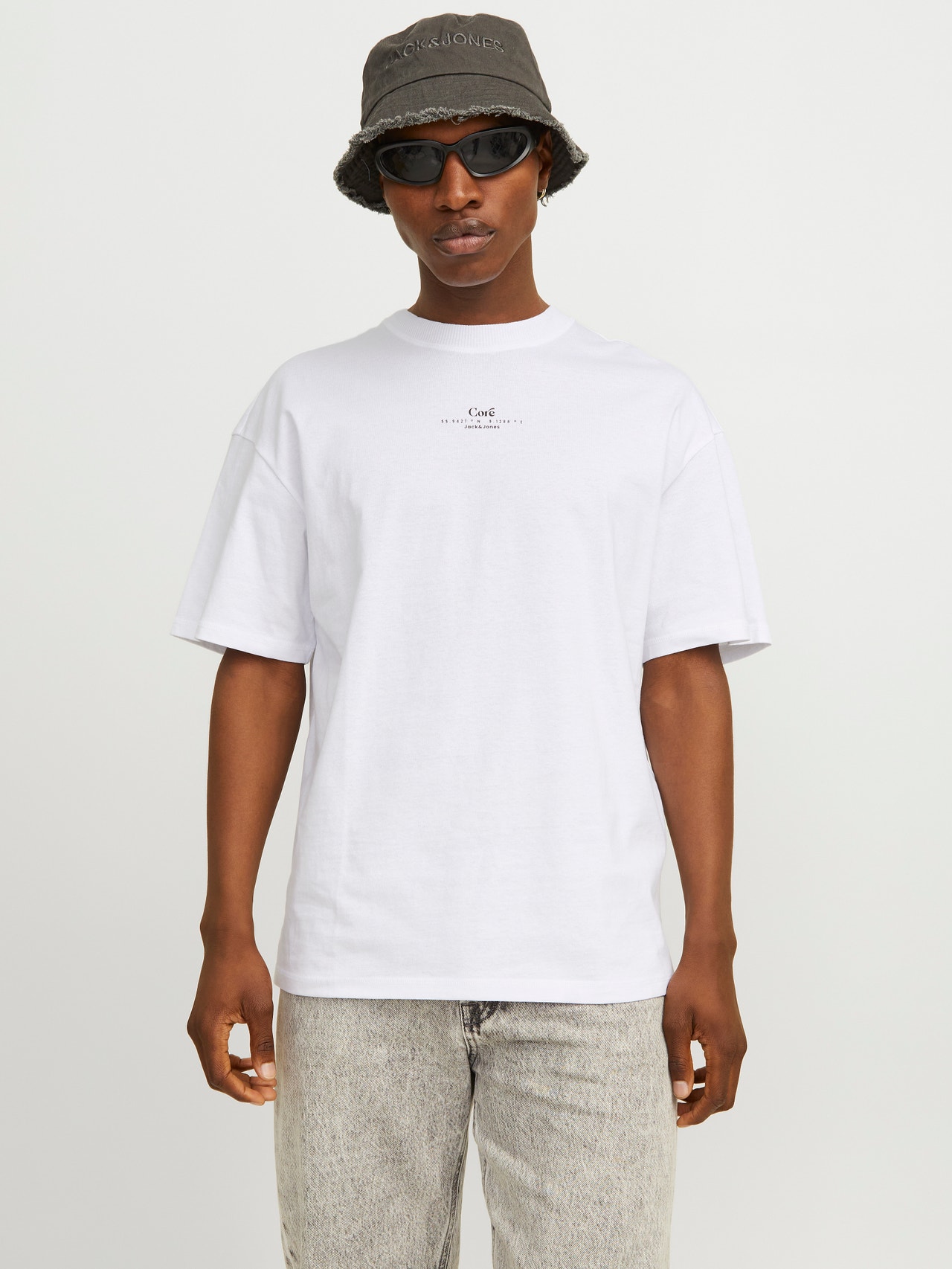 Jack & Jones Printet Crew neck T-shirt -White - 12256398