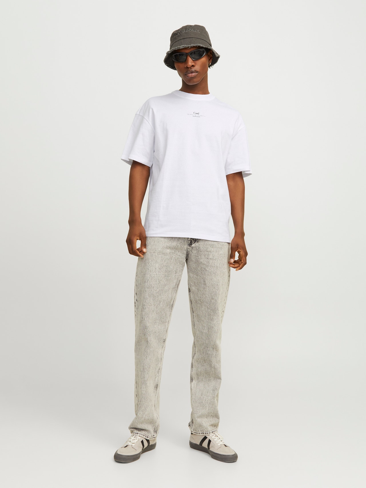 Jack & Jones Trükitud Ümmargune kaelus T-särk -White - 12256398