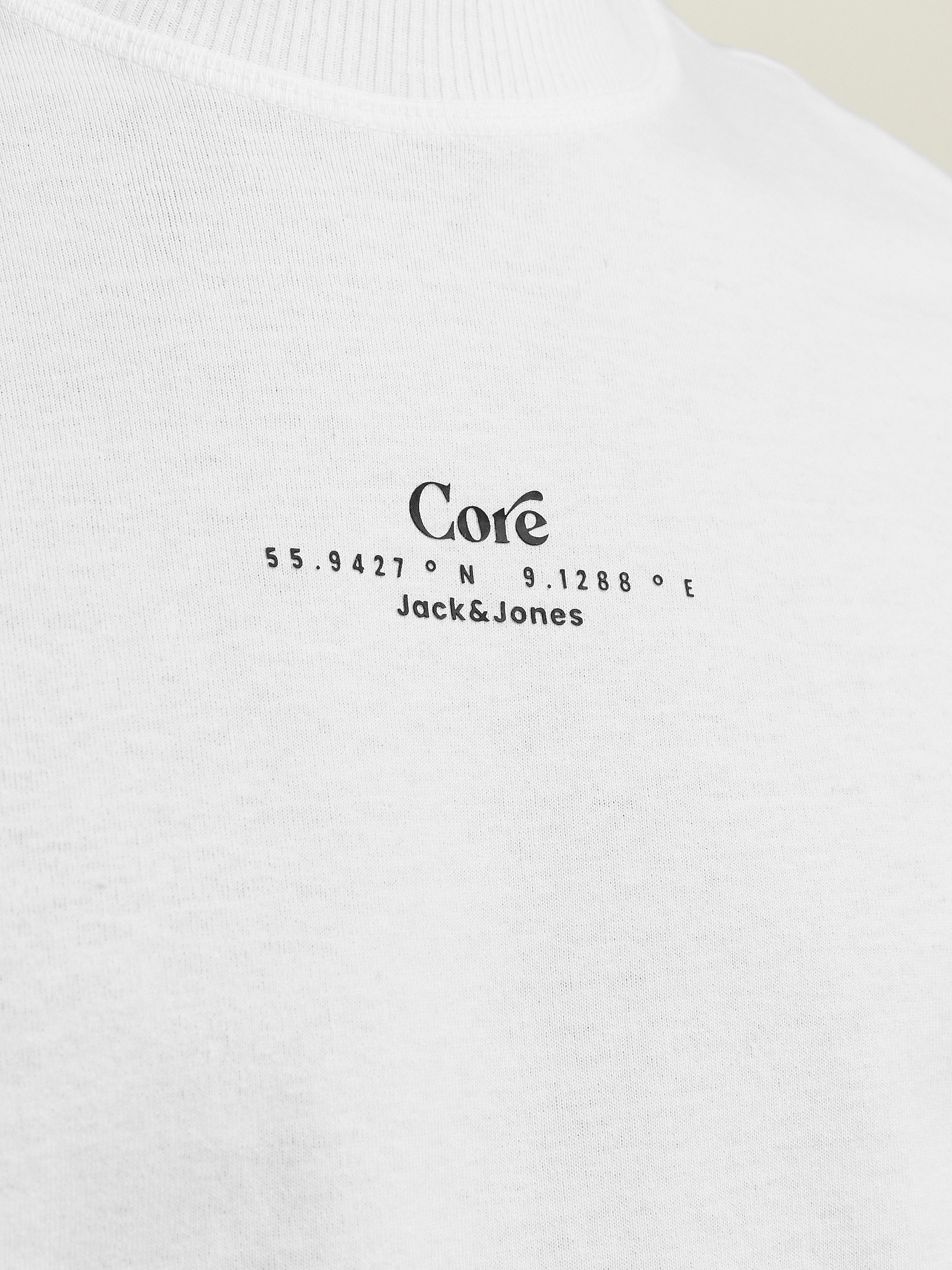 Jack & Jones Spausdintas raštas Apskritas kaklas Marškinėliai -White - 12256398
