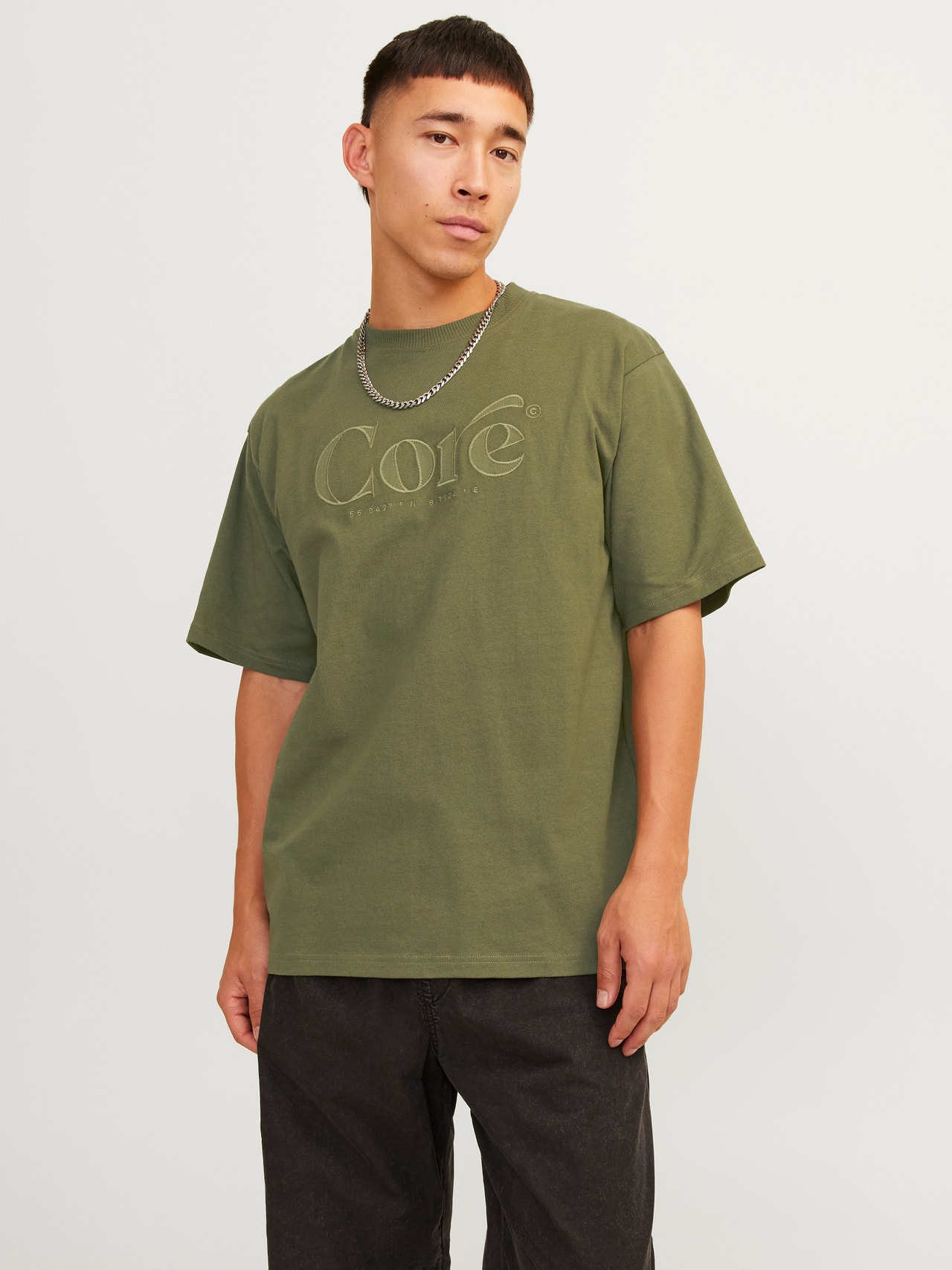 Jack & Jones Nyomott mintás Környak Trikó -Cypress - 12256401