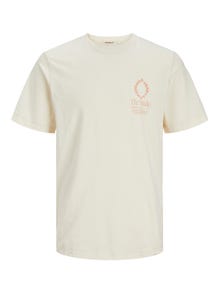 Jack & Jones Printed Crew neck T-shirt -Buttercream - 12256406