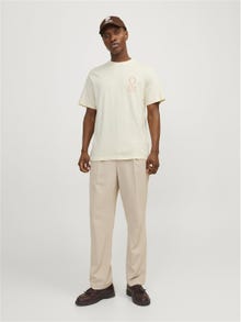 Jack & Jones Nyomott mintás Környak Trikó -Buttercream - 12256406