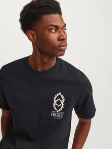 Jack & Jones Spausdintas raštas Apskritas kaklas Marškinėliai -Black - 12256406