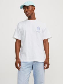 Jack & Jones Potištěný Kruhový výstřih Tričko -Bright White - 12256406