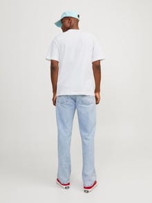 Jack & Jones Painettu Pyöreä pääntie T-paita -Bright White - 12256406