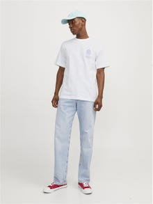 Jack & Jones Painettu Pyöreä pääntie T-paita -Bright White - 12256406