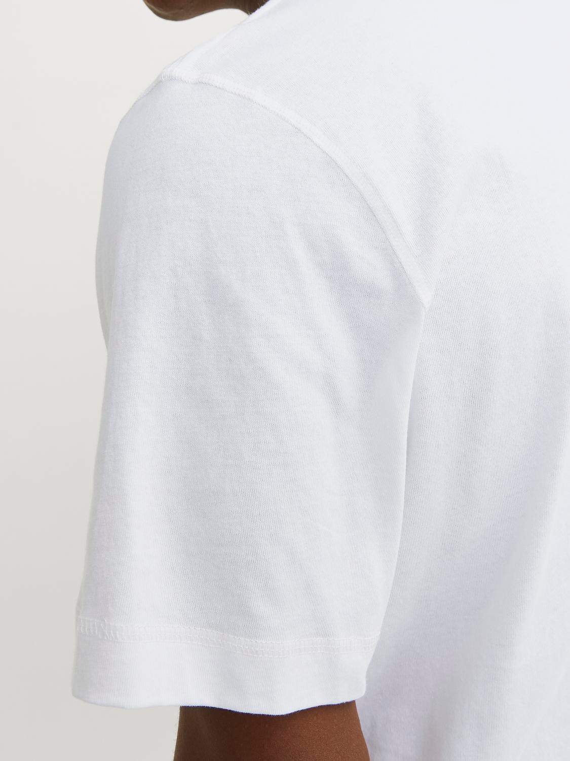 Jack & Jones Printet Crew neck T-shirt -Bright White - 12256406