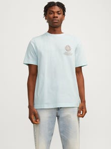 Jack & Jones Nyomott mintás Környak Trikó -Skylight - 12256406