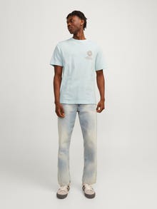 Jack & Jones Nyomott mintás Környak Trikó -Skylight - 12256406