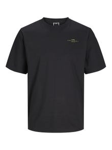 Jack & Jones Painettu Pyöreä pääntie T-paita -Black - 12256407