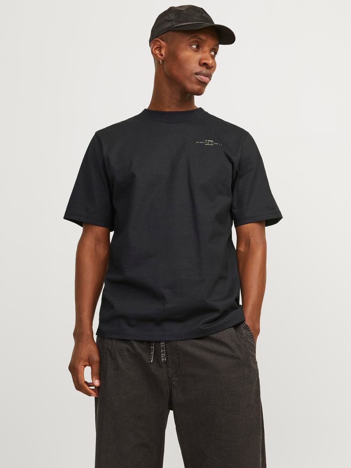 Jack & Jones Printed Crew neck T-shirt -Black - 12256407