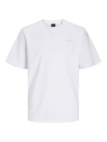 Jack & Jones Printed Crew neck T-shirt -White - 12256407