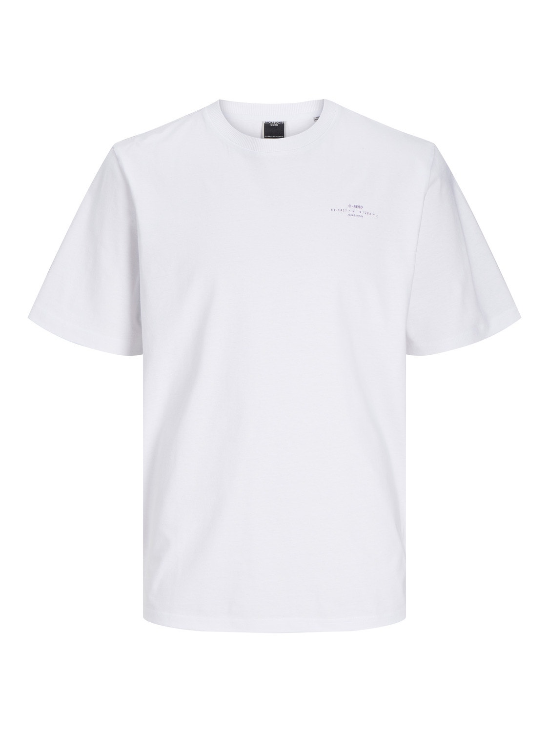 Jack & Jones Trükitud Ümmargune kaelus T-särk -White - 12256407