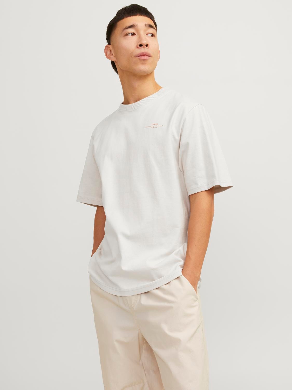 Jack & Jones Trykk O-hals T-skjorte -Moonbeam - 12256407