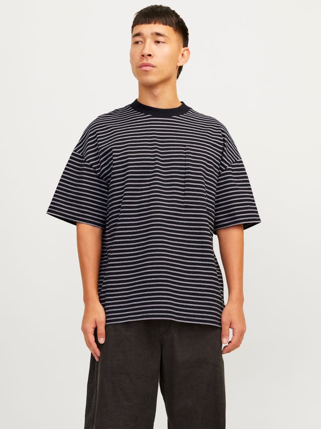 Jack & Jones W paski Okrągły dekolt T-shirt - 12256536