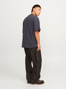 Jack & Jones Csíkos Környak Trikó -Black - 12256536