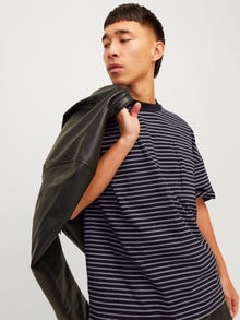 Jack & Jones Csíkos Környak Trikó -Black - 12256536