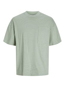 Jack & Jones Gestreift Rundhals T-shirt -Desert Sage - 12256536