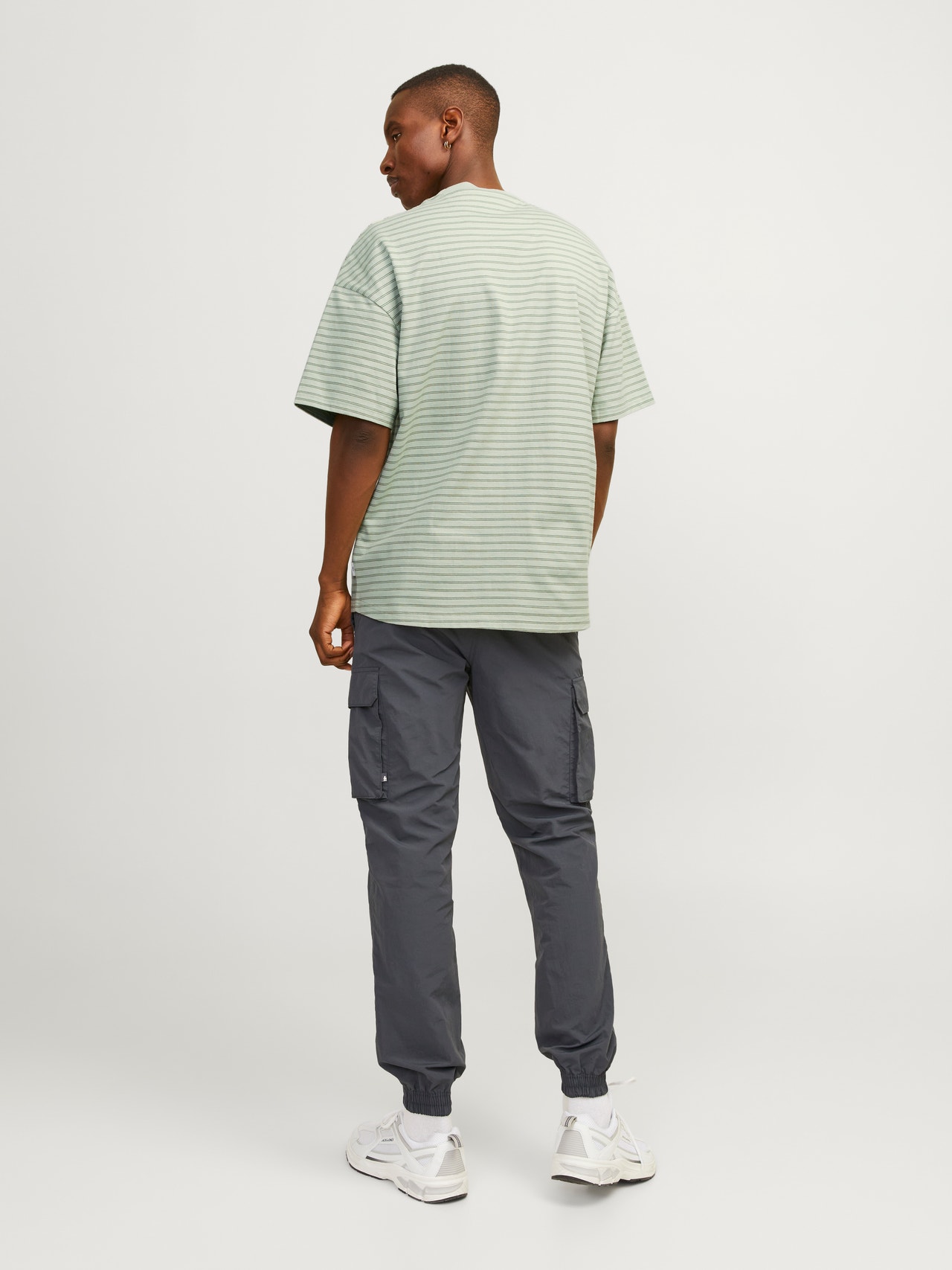 Jack & Jones Csíkos Környak Trikó -Desert Sage - 12256536