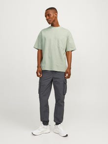 Jack & Jones Csíkos Környak Trikó -Desert Sage - 12256536