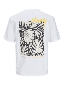 Jack & Jones Painettu Pyöreä pääntie T-paita -Bright White - 12256540